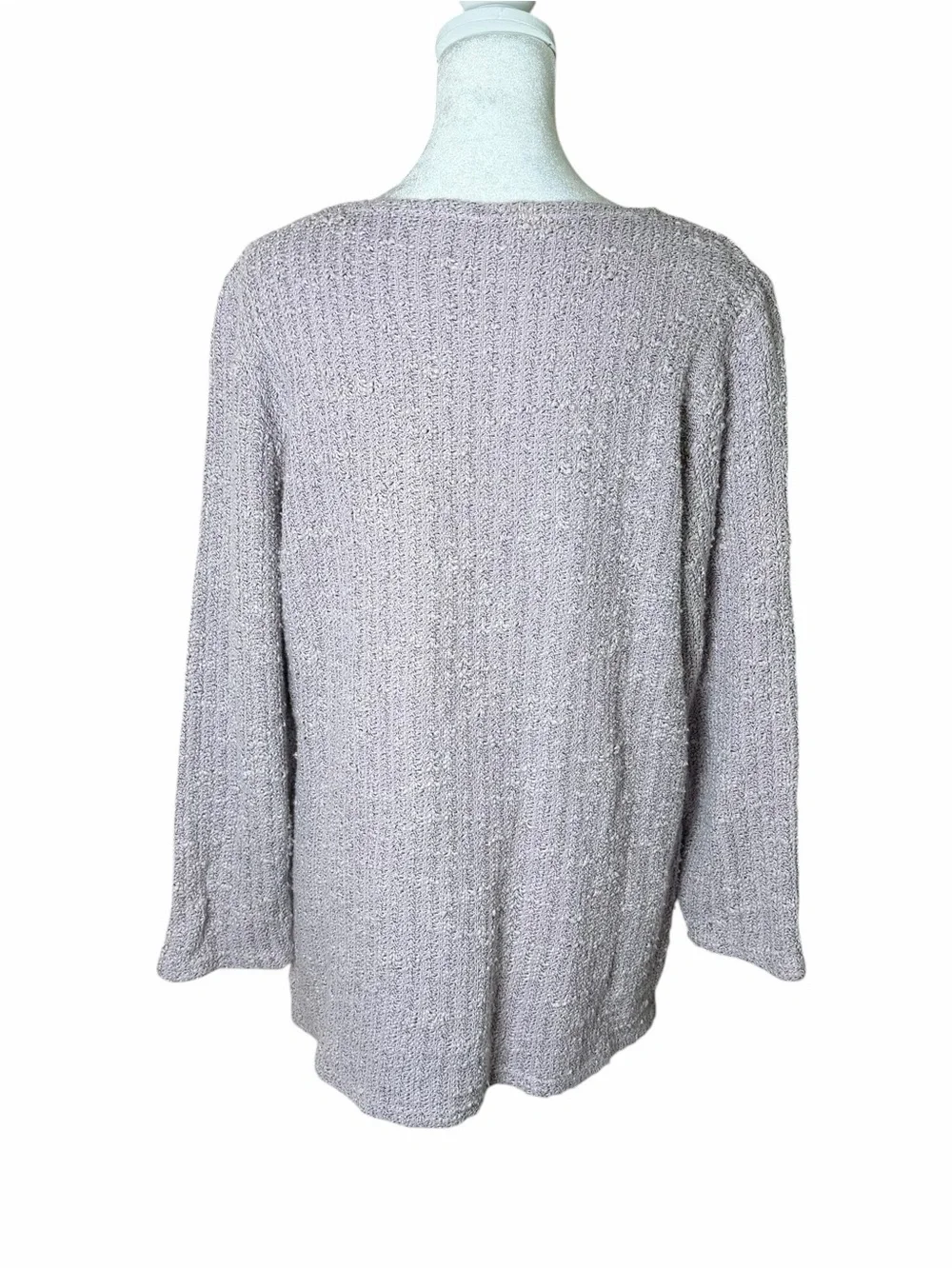 cut loose Lavender Textured Knit Sweater Linen Cotton Blend Medium Relaxed Top